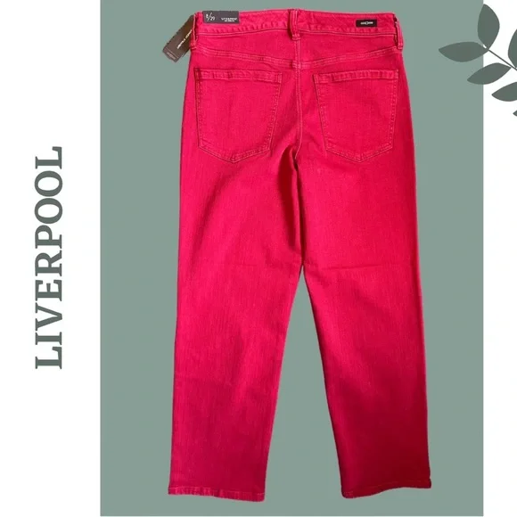 Liverpool Women's Kennedy Straight Cropped Garnet Jeans Size 16 - Picture 4 of 8